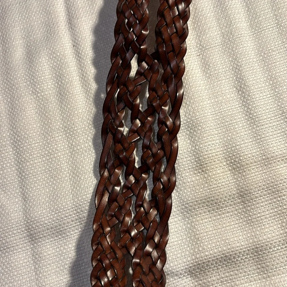 Genuine Leather Double Braided Belt Size XL